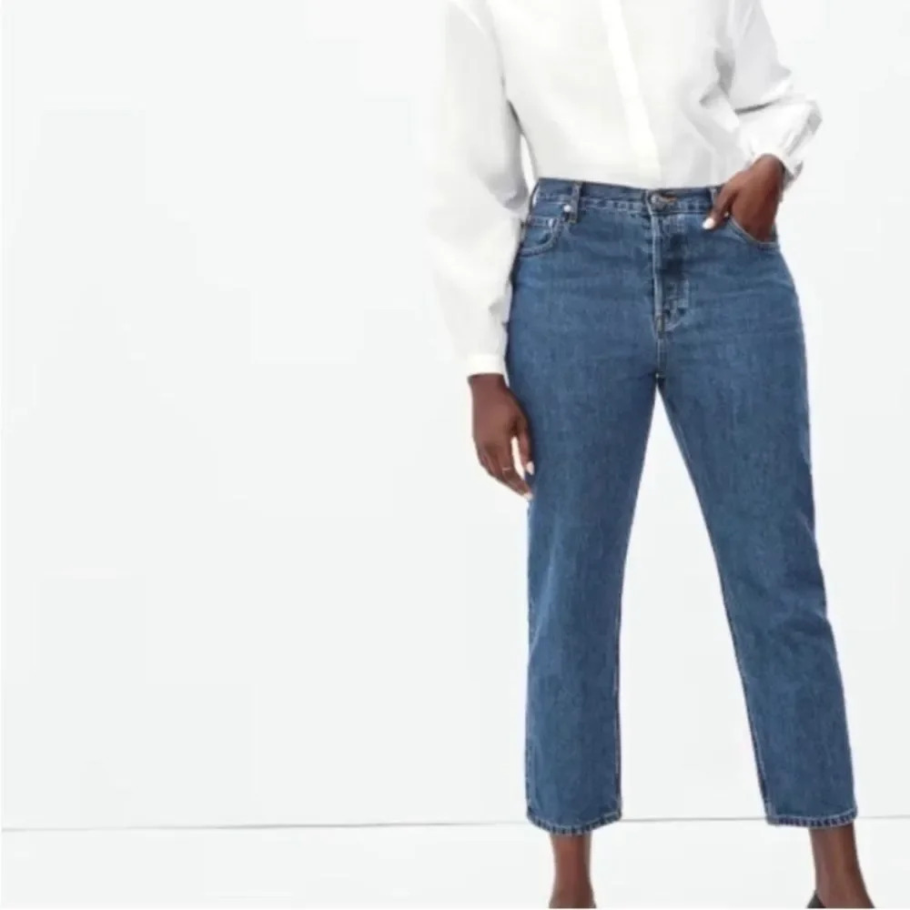 Everlane The Curvy 90’s Cheeky Straight Crop Blue Jeans Size 30